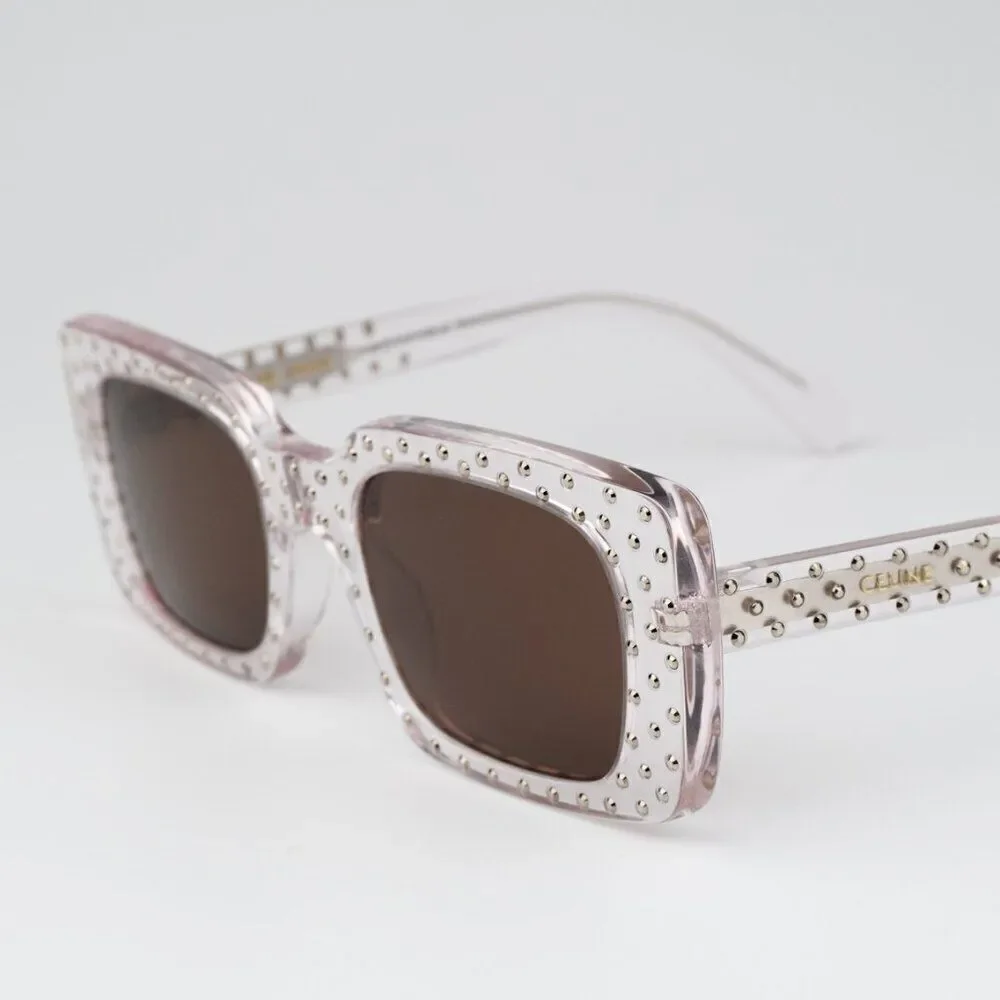 SALE! NEW Celine CL4213IS 27E ANIMATION XMAS Crystal Brown Rectangle Sunglasses